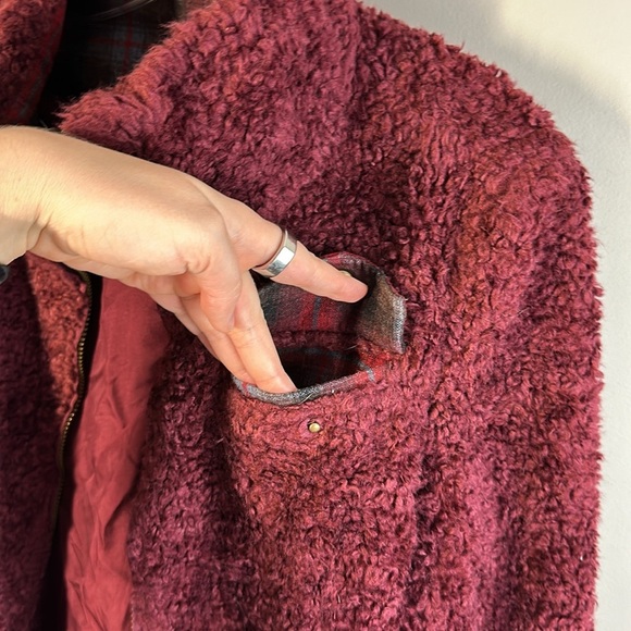 Pendleton Women's Burgundy Sherpa Jacket Size M - Picture 9 of 15